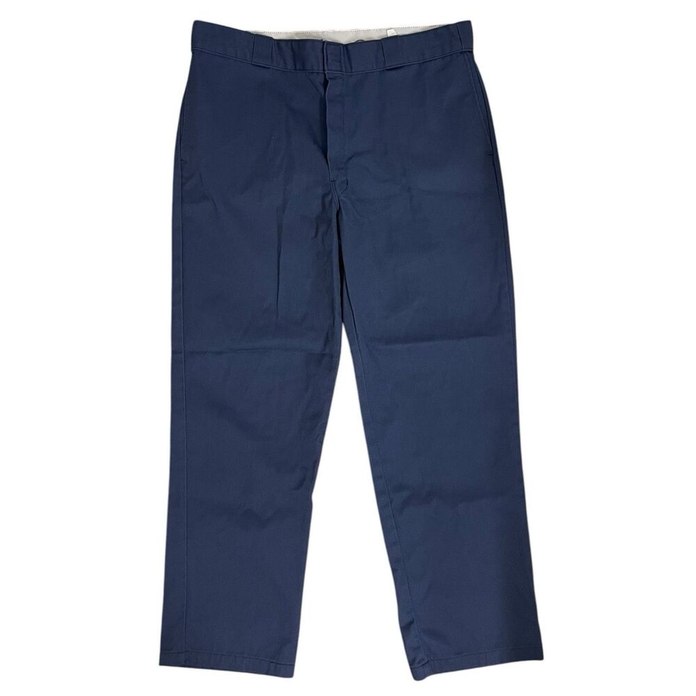 Dickies Work Pants Mens 38x32 Navy Blue Straight Fit Casual Durable